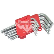 Набір зірочок Г-подібних ключів TORX (Intertool) (Cr-V, T10-T50, 55HRC) (HT-0607)