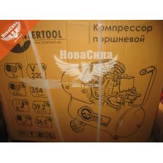 Компресор стаціонарний (Intertool) (2-х цил.) 3HP.- 2,23кВт.- 8атм.- 354л/хв.- 50л.- 43,2кг. (PT-0004)