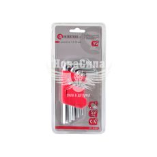 Набір шестигранних ключів Г-подібних (Intertool) 9 од. Cr-V 55 HRC (HT-0601)