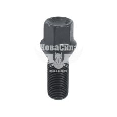 Болт колеса унів. 14x1,25x33 цинк ключ 17 конус (Walline) чорний (F 406)