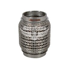 Гофра глушника 50х100мм. 3-х шарова Interlock, кольчуга (Walline) (короткий фланець) (WL 50x100 VW-OE)