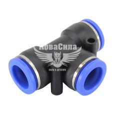 З'єднувач аварійний трубки ПВХ трійник пластик 16х16х16мм. (Skadi)