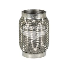 Гофра глушника 60х120мм. 3-х шарова Interlock, (Shikoo) (короткий фланець) (60х120 VW)