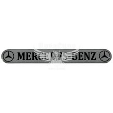 Наклейка з написом MERCEDES-BENZ (срібне тло) (силікон) 14х1,8 (69-66)