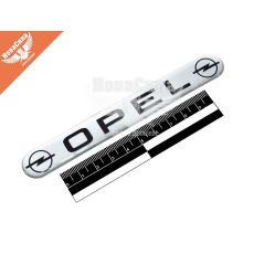 Наклейка з написом OPEL (срібне тло) (силікон) 14х1,8 (69-75)