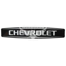 Наклейка з написом Chevrolet (чорне тло) (силікон) 12х2,2 (69-85)