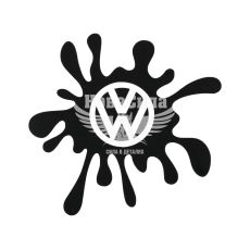 Наклейка Клякса Volkswagen (чорна) 12х11 (105-1)