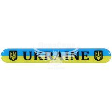 Наклейка з написом UKRAINE англ.(синьо-жовте тло) (силікон) 14х1,8