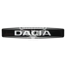 Наклейка з написом Dacia (чорне тло) (силікон) 12х2,2 (69-87)