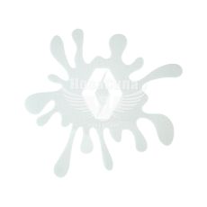 Наклейка Клякса Renault (біла) 12х11 (105-11)