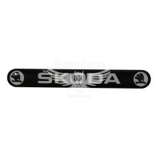 Наклейка з написом SKODA (чорне тло) (силікон) 14х1,8 (69-95)
