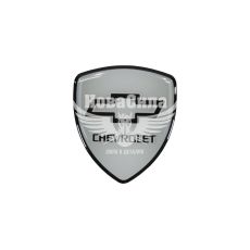 Наклейка логотип Chevrolet в формі щита (силікон) 6х5,3 (77-51)