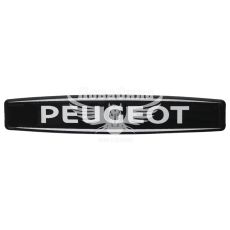 Наклейка з написом Peugeot (чорне тло) (силікон) 12х2,2 (69-76)