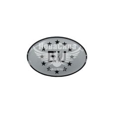 Наклейка EU (овал срібне тло зірки) (силікон) 7,7х4 (68-29)