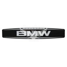 Наклейка з написом BMW (чорне тло) (силікон) 12х2,2 (71-18)