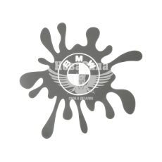 Наклейка Клякса BMW (серебряная) 12х11 (105-4)