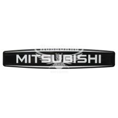 Наклейка з написом Mitsubishi (чорне тло) (силікон) 12х2,2 (69-82)