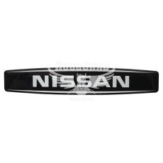 Наклейка з написом Nissan (чорне тло) (силікон) 12х2,2 (69-81)