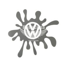 Наклейка Клякса Volkswagen (срібна) 12х11 (105-1)