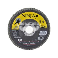 Круг лепестковый шлифовальный NINJA Т27 125х22 мм Р80 (65V508)