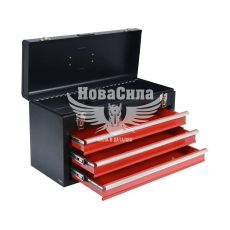 Ящик для інструментів металевий YATO з 3 висувними шухлядами, 520х300х218 мм (YT-08873)