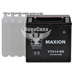 АКБ мото кислотный 12V 12-А/Ч L+ (Maxion) (150х87х145) (YTX14-BS)