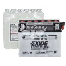 АКБ мото кислотний 12V 4-А/Ч R+ (Exide) (120x70x92) (EB4L-B)