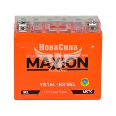 АКБ мото гелевый 12V 14-А/Ч R+ (Maxion) (175х100х155) (YB16L-BS GEL)