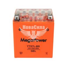 АКБ мото гелевый 12V 7-А/Ч R+ (MegaPower) (110х70х130) (YTX7L-BS)