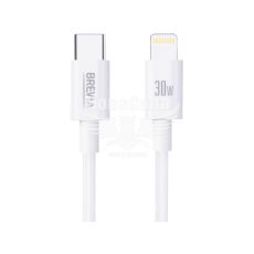 Кабель для зарядки моб. телеф. Type-C to Lightning (Brevia) 1м. белый, 30W, Box (55100) (55100WCLC1)
