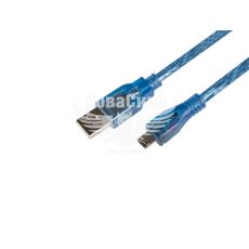 Кабель для зарядки моб. телеф. USB-A to MicroUSB (Gresso) 0.5м. синій (GR0.5AMMICROBMNF)