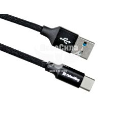 Кабель для зарядки моб. телеф. USB-A to Type-C (ColorWay) 1м. черный (CW-CBUC003-BK)