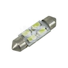 Лампочка 2-ох цокольна LED T11_C5W SMD біла 4-діоди 24V-5Вт SV8.5-8 36мм. (Solar) (упак.-10шт.) (LS271_P)