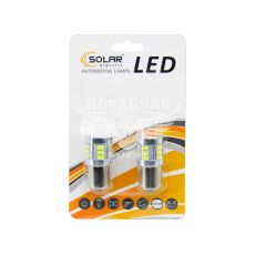 Лампочка 1-но конт. груша белая LED SMD 12V 18 диодов P21W BA15s (Solar) (к-т.-2шт.) (LS295_B2)