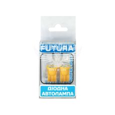 Лампочка без цоколя LED T10_W5W SMD жовта 6-діодів 12V W2.1x9.5d (Futura) (к-т. 2шт.) (60515)