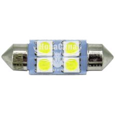 Лампочка 2-ох цокольна LED T11_C5W SMD біла 4-діоди 12V-5Вт SV8.5-8 36мм. (Solar) (упак.-10шт.) (LS250_P)