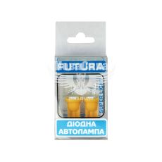Лампочка без цоколя LED T10_W5W SMD жовта 1-діод 12V W2.1x9.5d (Futura) (к-т. 2шт.) (30515)