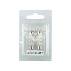 Лампочка 2-х цокольная LED T11_C8W SMD синяя 6-диодов 12V-0,7Вт SV8.5-8 35мм. (Futura) (к-т.-2шт.) (80312)