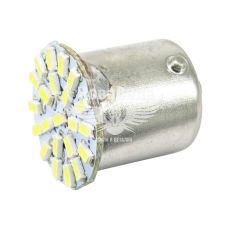 Лампочка 1-но конт. черешня белая LED SMD 12V 22-диоды P21W BA15s (Solar) (упак.-4шт) (LS223_P)