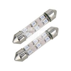 Лампочка 2-ох цокольна LED T11_C8W SMD зелена 6-діодів 12V-0,7Вт SV8.5-8 41мм. (Futura) (к-т.-2шт.) (80413)