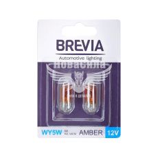 Лампочка без цоколя WY5W жовта 12V-5Вт W2.1x9.5d (Brevia) (к-т. 2шт.) (12309B2)