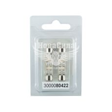 Лампочка 2-х цокольная LED T11_C8W SMD синяя 6-диодов 24V-0,7Вт SV8.5-8 41мм. (Futura) (к-т.-2шт.) (80422)