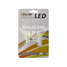 Лампочка без цоколя LED T10_W5W COB белая 1-диод 12V W2.1x9.5d (Solar) (к-т.-2шт.) (LC342_B2)