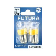 Лампочка 1-но конт. черешня желтая LED SMD 24V 6-диодов R5W BA15s (Futura) (к-т.-2шт.) (50825)