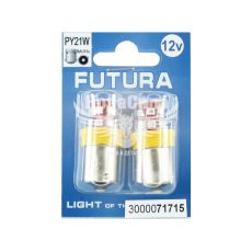 Лампочка 1-но конт. груша желтая LED SMD 12V 24-диода PY21W BAU15s (Futura) (к-т.-2шт.) (71715)