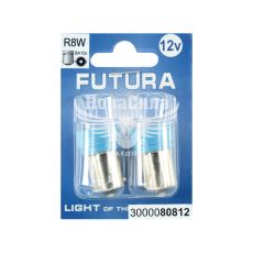 Лампочка 1-но конт. груша синяя LED SMD 12V 6-диодов R8W BA15s (Futura) (к-т.-2шт.) (80812)