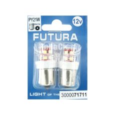 Лампочка 1-но конт. груша белая LED SMD 12V 24-диода PY21W BAU15s (Futura) (к-т.-2шт.) (71711)