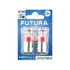 Лампочка 2-х конт. груша красная LED SMD 12V 24-диода P21/5W BAY15D (Futura) (к-т.-2шт.) (72814)