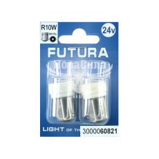 Лампочка 1-но конт. груша белая LED SMD 24V 12-диодов R10W BA15s (Futura) (к-т.-2шт.) 65Lm (60821)