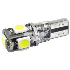 Лампочка без цоколя LED T10_W5W SMD біла 5-діодів 12V W2.1x9.5d (Solar) (упак.-10шт.) (LS258_P)